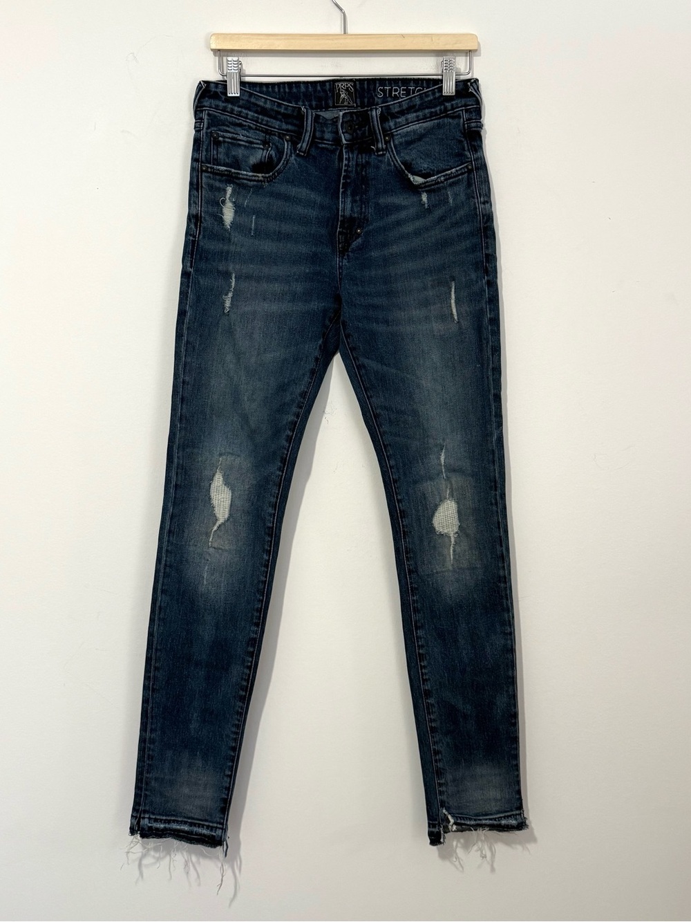 PRPS Men’s Distressed Medium Wash Denim Stretch Jeans – 30 x 34